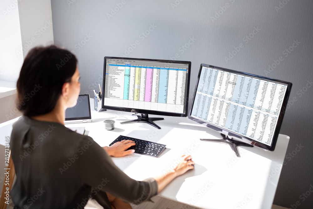 Businesswoman Working On Computer Businesswoman Working On Computer