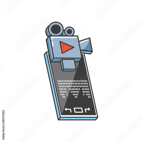 smartphone with media player and camera video