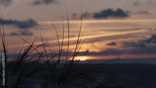 A beautiful sunset on the beach. photo