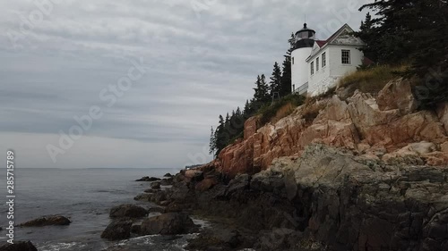 4k shot of Bass Harbor Light House near Acadia National Park, Maine. photo
