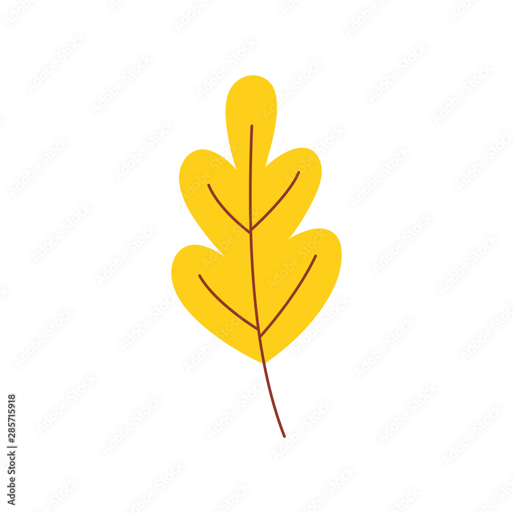 Yellow abstract leaf for autumn seasonal design in flat style isolated on white background. Yellow abstract leaf for autumn seasonal design in flat style isolated on white background.