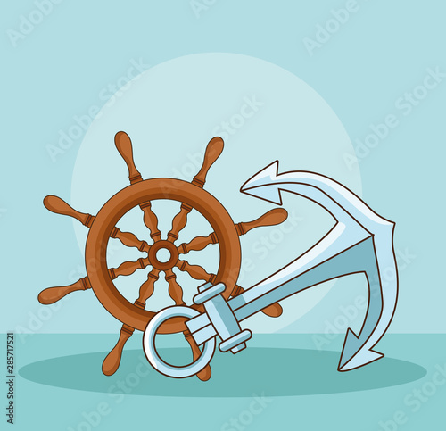 Antique sea navigation tools cartoons