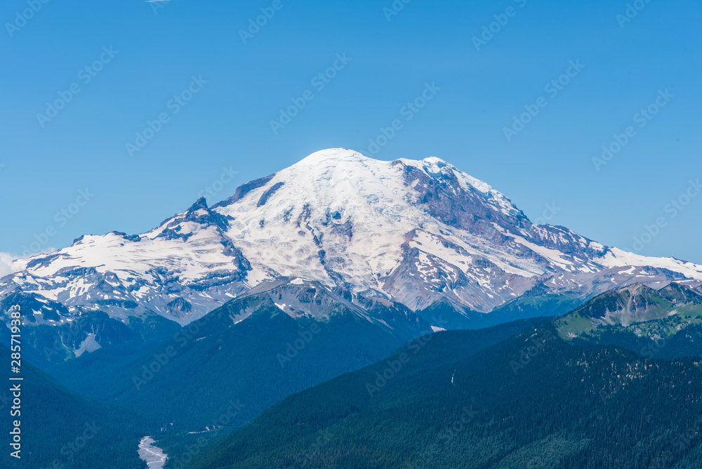 Landscape of Northeast Face of Mount Rainier Showing Little Tahoma Peak and the Start of the White River-Taken from Crystal Mountain Summit in the Mount Baker-Snoqualmie National Forest-2577