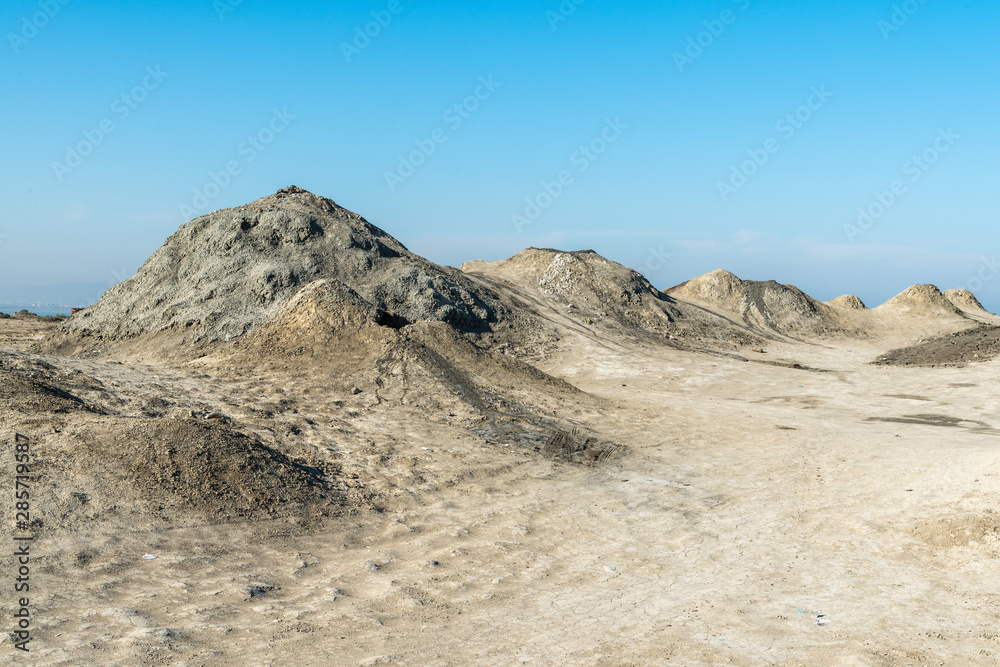 Mud volcanoes in Gobustan, Azerbaijan.