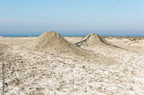 Mud volcanoes in Gobustan, Azerbaijan. photo