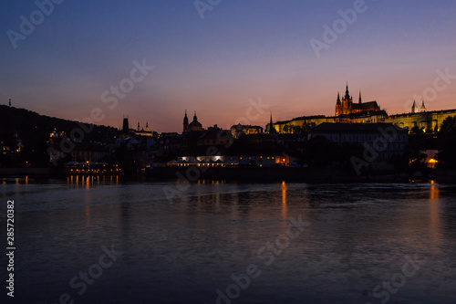 View of Prague by night