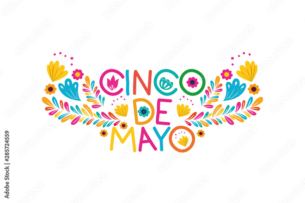Obraz premium cinco de mayo label isolated icon