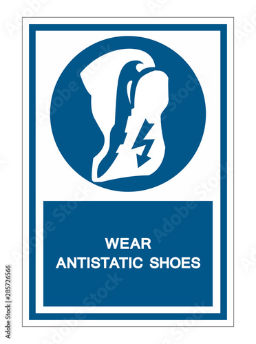 Wear anti static shoes Symbol Sign Isolate On White Background,Vector Illustration EPS.10