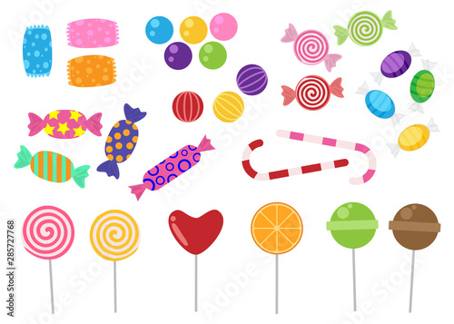 Sweets and candies icon vector set on white background © angyee
