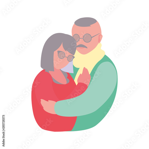 happy grandparents day flat design