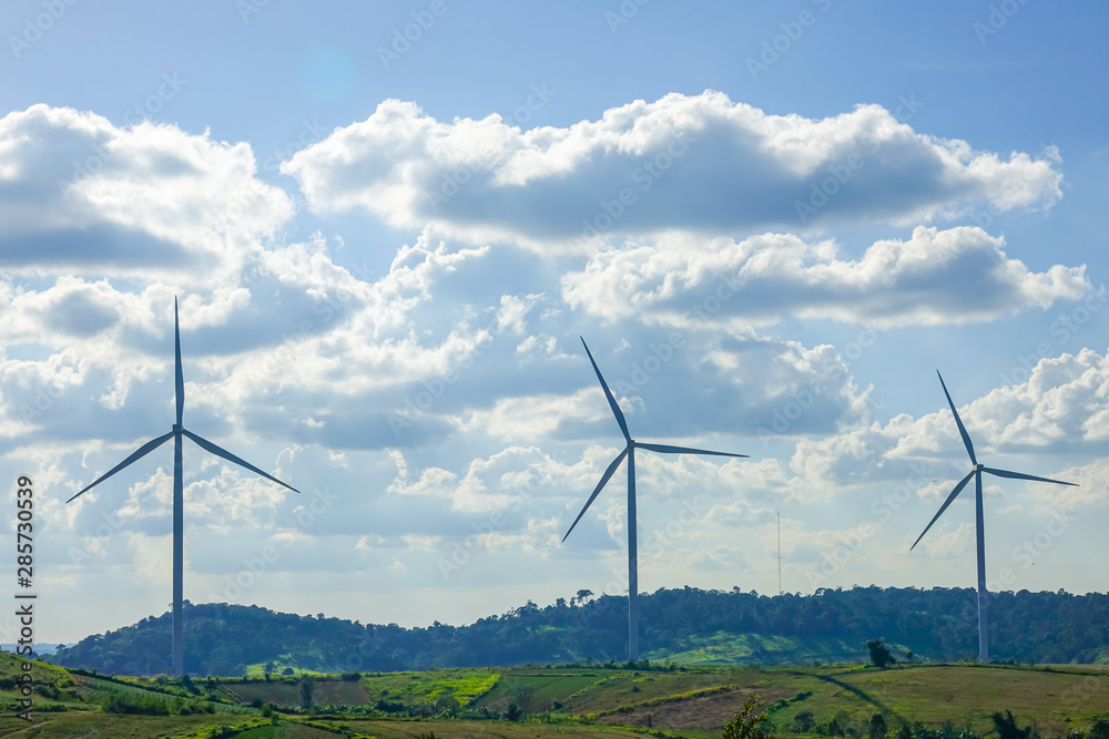 Wind turbine farm from clean energy. Wind power for electricity. Wind turbine farm from clean energy. Wind power for electricity.