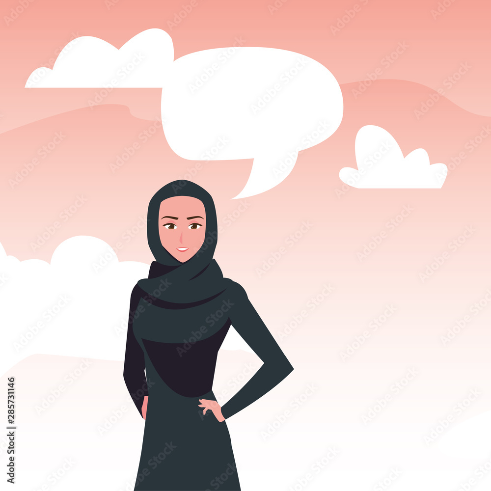 arab woman character in a hijab arab woman character in a hijab