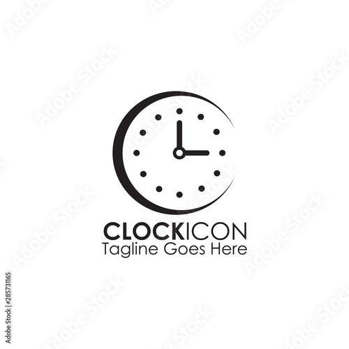 Clock icon logo design inspiration vector template