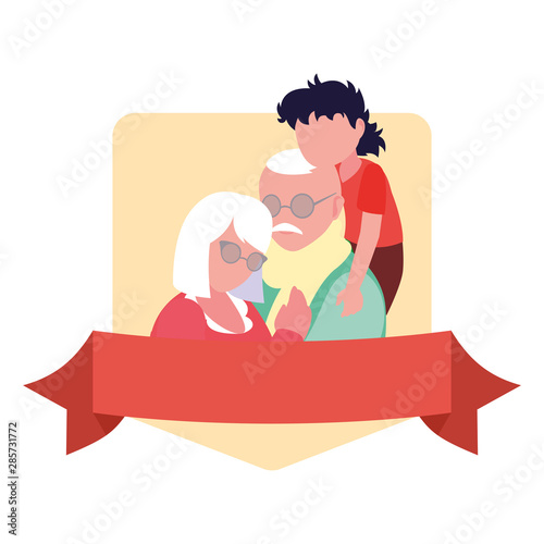 happy grandparents day flat design