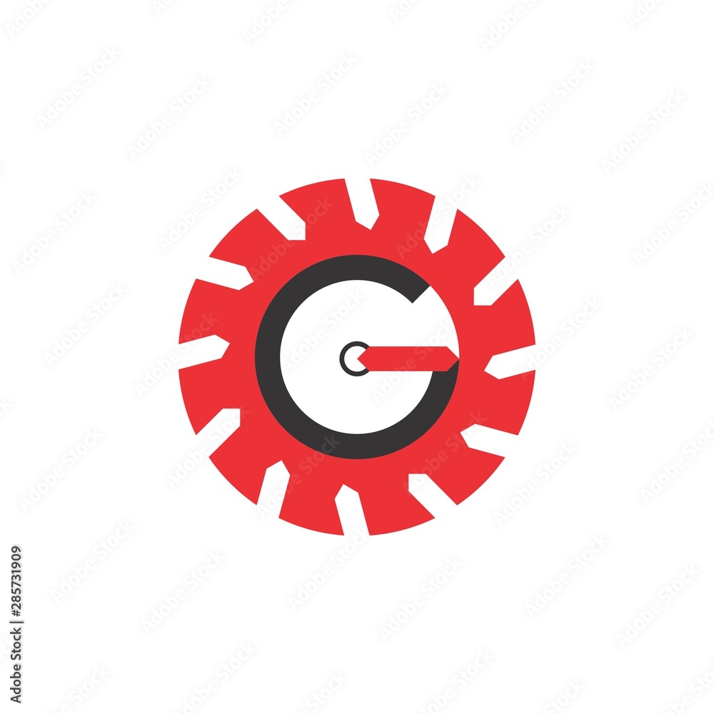 Circle Blade with G letter logo design vector Circle Blade with G letter logo design vector