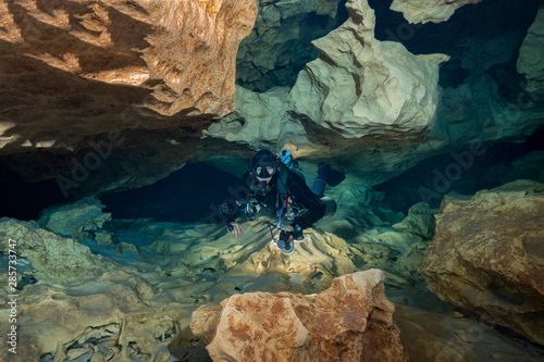 Cave Diving at Madison Blue Spring State Park, Madison County, Florida 