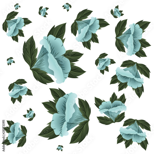 pattern flowers with leafs isolated icon © grgroup