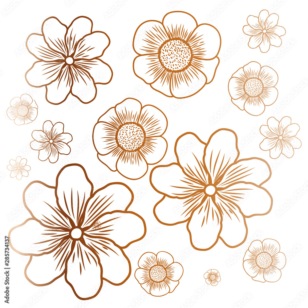 Fototapeta premium pattern of flowers isolated icon