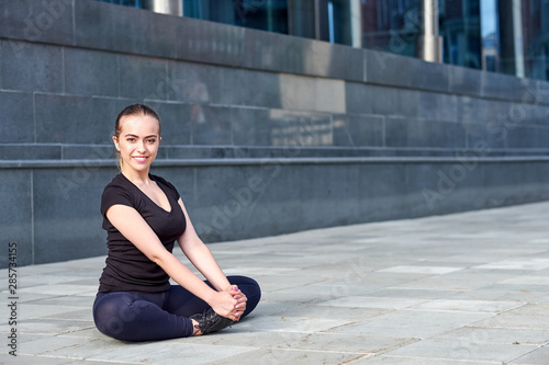 Stretching fit or dancer or fitness woman doing exercise © Joe-L