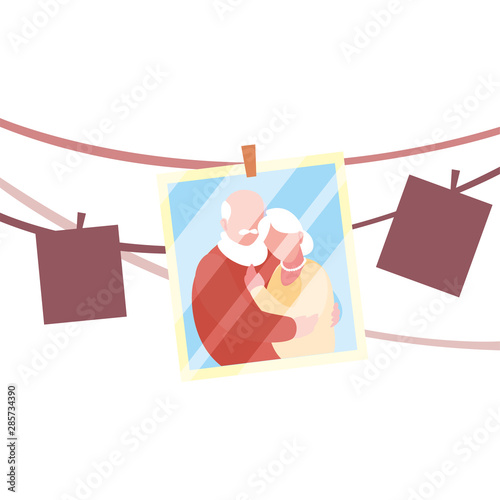 happy grandparents day flat design