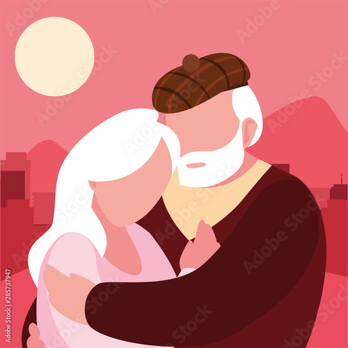 happy grandparents day flat design