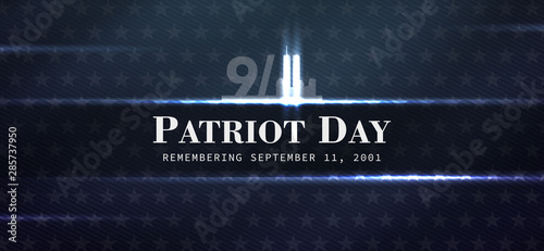 patriot day background, September 11, we will never forget, united states flag posters, modern design vector illustration