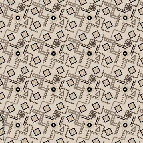 coffee colored beige and brown intricate geometric seamless pattern design for textile, fabric, wallpaper, backgrounds, backdrop, posters and banner templates. the design is seamless. 