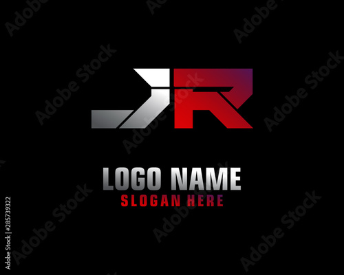 JR Initial letter logo template vector	