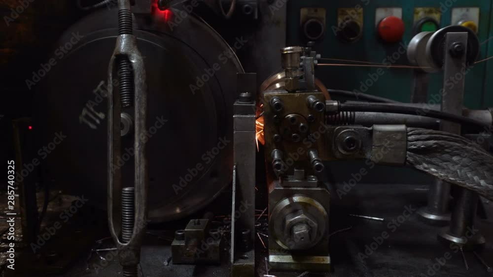 Nail metal production machine connect together in rows by modern system Nail metal production machine connect together in rows by modern system