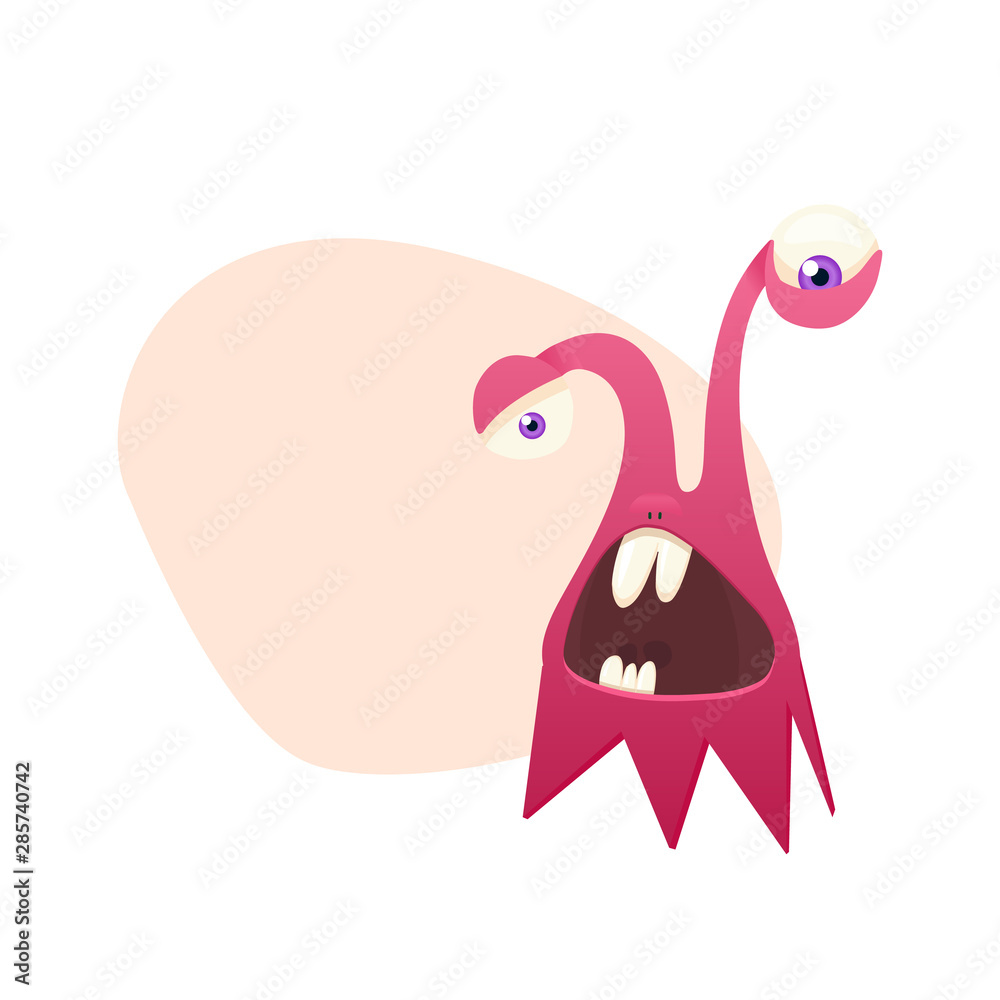Monster isolated on white. Cartoon Monsters collection. Design for print, party decoration, t-shirt, illustration, logo, emblem or sticker. Vector. Monster isolated on white. Cartoon Monsters collection. Design for print, party decoration, t-shirt, illustration, logo, emblem or sticker. Vector.