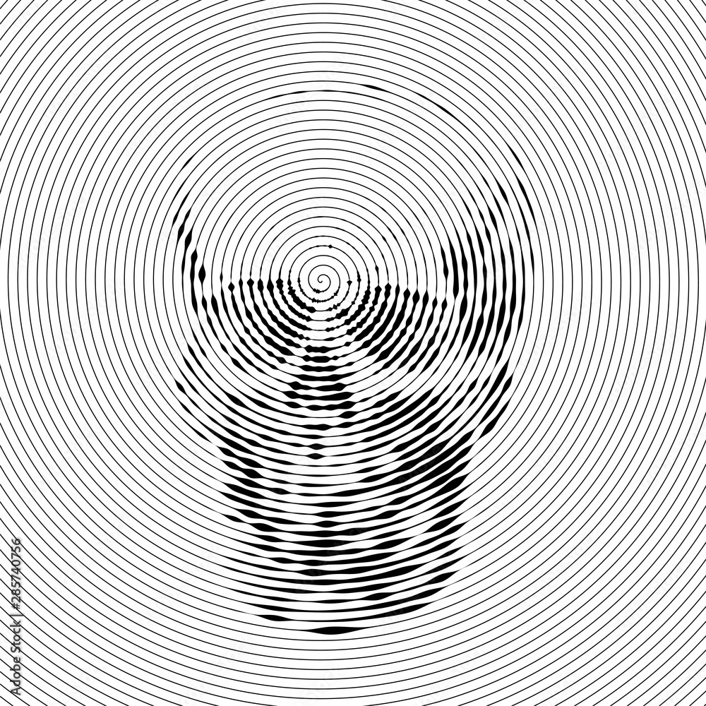 Skull full face from digital spiral lines on white background. Skull full face from digital spiral lines on white background.