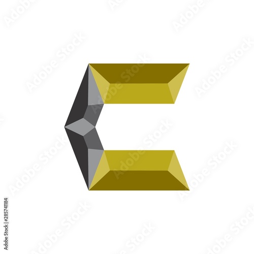 C letter 3D logo design vector
