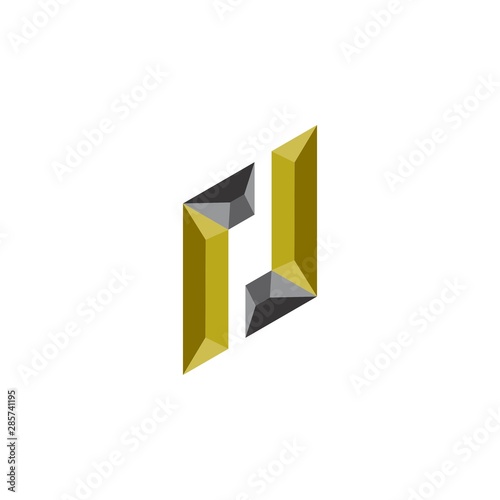 rj letter 3D logo design vector