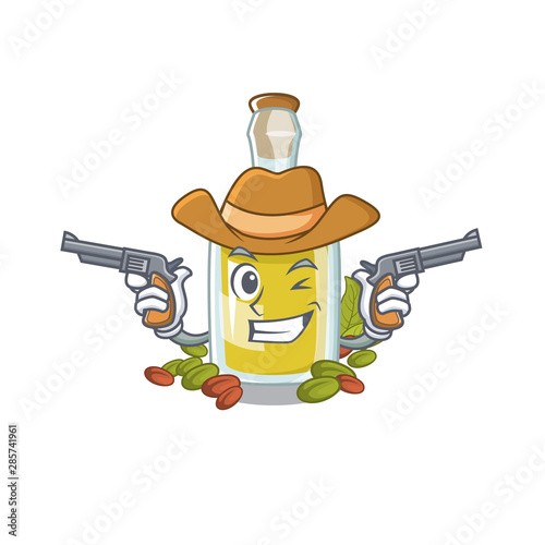 Cowboy pistachio oil with the mascot shape