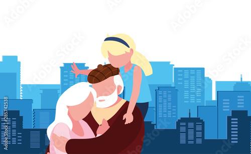 happy grandparents day flat design