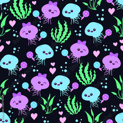 Seamless Pattern Love Octopus design for background  wallpaper  clothing  wrapping paper  fabric