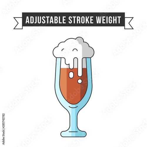 WebSimple flat design linear minimalistic vector icon illustrated with colorful detailes. Pinta of craft beer in glass mug with foam and drops. Oktoberfest icon symbol.