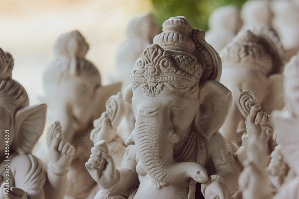 Statue of Lord Ganesha Made from plaster of Paris without color Statue of Lord Ganesha Made from plaster of Paris without color