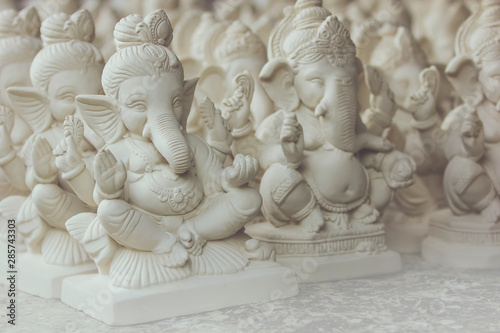 Statue of Lord Ganesha Made from plaster of Paris without color 