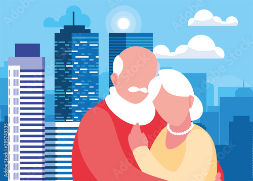happy grandparents day flat design
