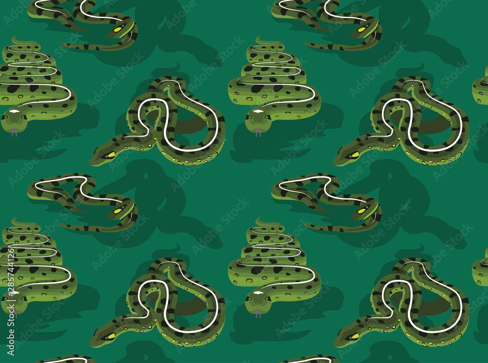 Snake Green Anaconda Cartoon Background Seamless Wallpaper Stock Vector |  Adobe Stock