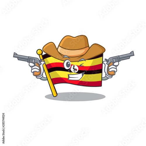 Cowboy flag uganda flew the character pole