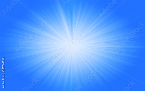 Illustration of blue light shining on bright background, Abstract cartoon style.