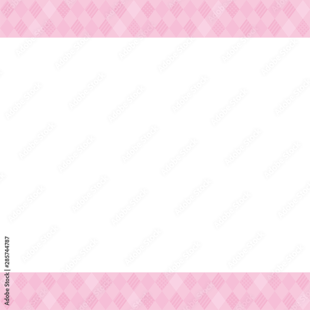 ダイヤ柄の可愛いフレーム ピンク Stock Vector Adobe Stock
