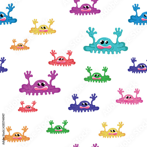 seamless pattern with monsters halloween