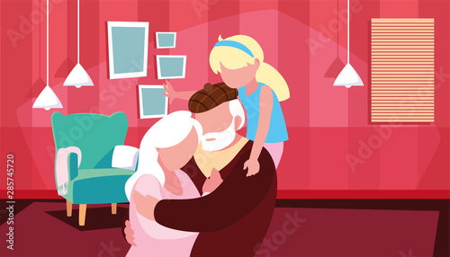 happy grandparents day flat design