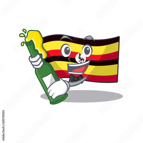 With beer uganda flag is kept cartoon drawer photo