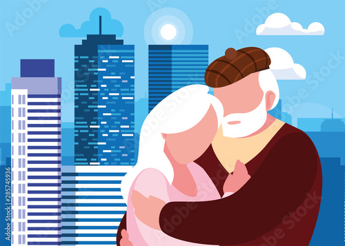 happy grandparents day flat design