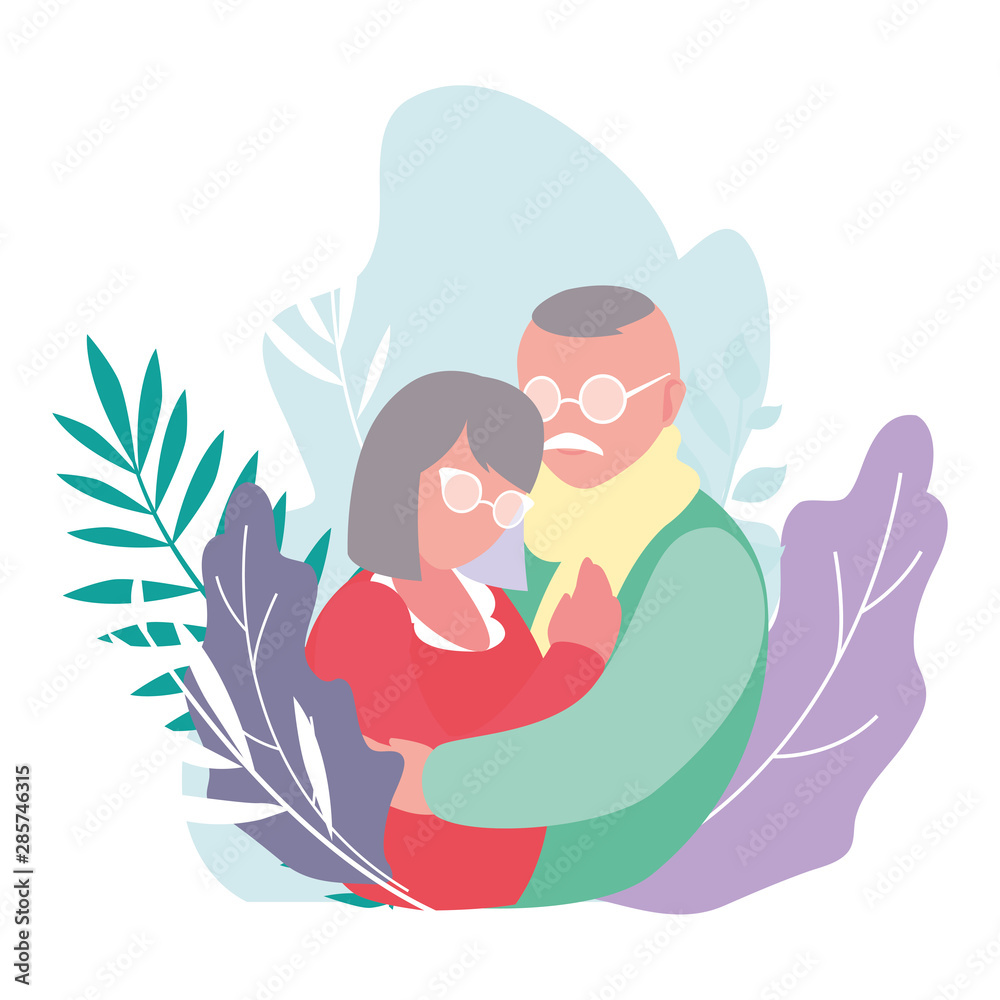 happy grandparents day flat design