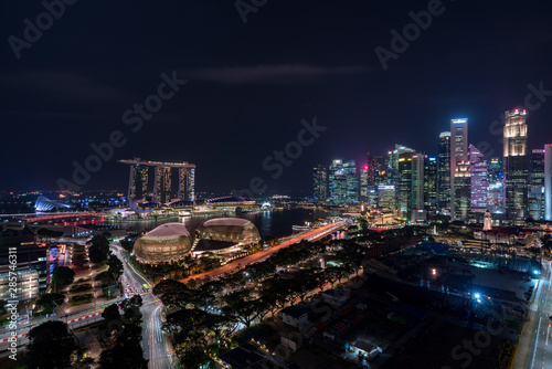 Singapore Skyline at magic hour © hit1912